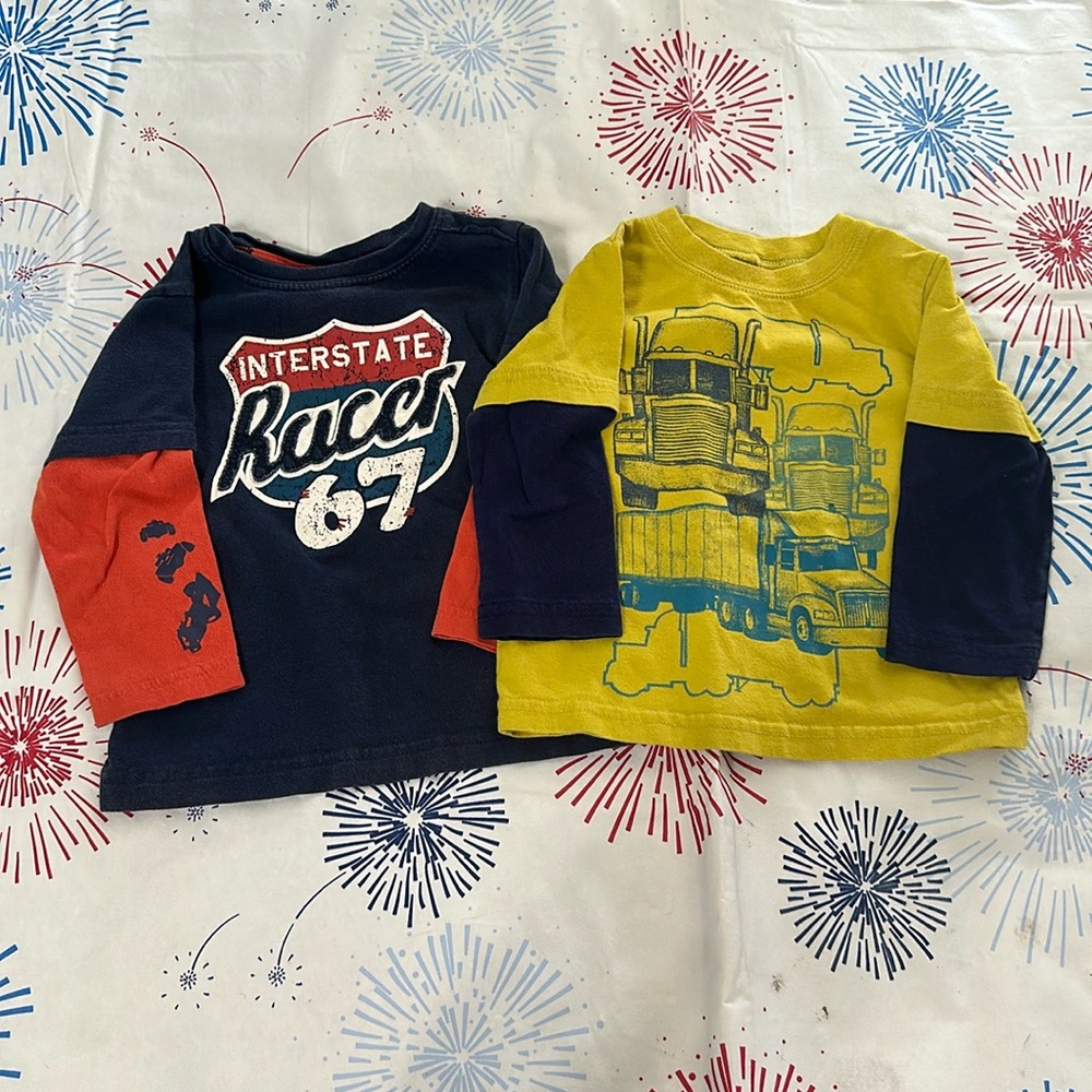 🏡 18 month long sleeve lot, racer and semis